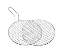 IWOWHERO 2 Pezzi Rete Barbecue in Acciaio Inossidabile Rotonda Koreana Resistente Alte Temperature Rete Spessa Antiaderente per Barbecue Uso Domestico e Commerciale