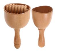 IWOWHERO 2 Pezzi Rullo Massaggiatore in Legno Design a Coppa per Massaggio Muscolare della Schiena e Terapia Fisica, Strumento di Automassaggio per Alleviare la Tensione
