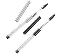 IWOWHERO 2 pezzi Spazzole per Mascara e Sopracciglia con Asta Trasparente e Cristalli Applicatori Trucco Lash e Eyebrow Brush Leggeri e Resistenti per Distribuzione Naturale del Mascara e