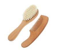 IWOWHERO 2 Pz pettine di legno per Bagnato districante Neonato kit scalp massage pettine e spazzola di legno spazzola da doccia per pennello da bagno Bambù Khaki