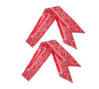 IWOWHERO 2 Pz Sciarpa Sciarpe Per Fascia Pirata Rossa Fascia Da Discoteca Pirata Fascia Rossa Nastri Per Fasce Per La Testa Fasce Per Sciarpe Stoffa Rosso