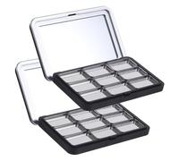 IWOWHERO 2 Set Palette Vuote Nero in As Grande Capacità e Peso Leggero, Perfette per Ombretti e Fard, per Viaggi e Borsa da Donna