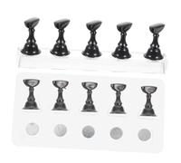 IWOWHERO 2 set Supporti per Pratica Nail Art in Acrilico con Base Adesiva Nera Accessori Manicure per Esposizione Unghie Stabili e Facili da Usare