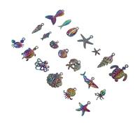 IWOWHERO 20 pezzi Ciondoli Fai da Te Tema Oceano Organismi Colorati per Creazioni Gioielli Bracciali Collane Decorazioni Personalizzate