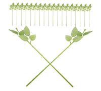 IWOWHERO 20 Pezzi Fiori Artificiali Rose Rosse a Gambo Lungo Steli Floreali in Plastica Steli di Composizioni Floreali Gambo Floreale Cavi Floreali Falsi Gambo di Filo Ferro da Stiro Green
