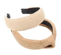 IWOWHERO 2pezzi Fasce in Rafia Per Capelli Copricapi Decorativi Intrecciati Cerchietti Per Feste e Uso Quotidiano Resistente e Leggero