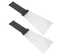 IWOWHERO 2pezzi Pettini ad Ago in Acciaio per Parrucchiere Pettini da Salone Strumenti per Styling dei Capelli Accessori da Barbiere Neri