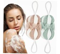 IWOWHERO 2pezzi Pz Spugne Da Bagno Esfolianti Rete Palline Doccia Morbide e Leggere Per Uomini e Donne Accessori Per Lavaggio e La Del Corpo Per Viaggi e Uso Quotidiano