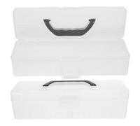 IWOWHERO 2pezzi Scatola Acquerelli Organizer Trasparente Contenitore per Articoli Artistici Custodia Portatile per Pennelli con Maniglia per Acquerelli Pastelli e Strumenti da Disegno