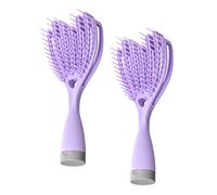 IWOWHERO 2pezzi Spazzola Districante Curva Per Mossi e Lisci Combina Massaggio e Vento Per Asciugatura Veloce Include Specchio e Design Portatile