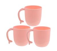 IWOWHERO 3 Pz Tazza Per Collutorio Per Bambini Tazza Di Frullato Bicchiere D'acqua Portaspazzolino Tazza Sciacquatrice Per Shampoo Bicchieri Per Collutorio Riutilizzabili Biberon Pp Rosa