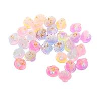 IWOWHERO 30 Pezzi di Ciondoli Conchiglia in Resina Luminosa al Buio, Perline Piatte per Braccialetti e Decorazioni Fai da Te, Amuleti Marini Colorati per Gioielli e Feste