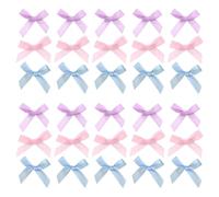IWOWHERO 30 pezzi Mini Fiocchi per Capelli Clip Fiocco Piccolo Resistenti e Colorati Rosa Blu Accessori Kawaii per Acconciature Quotidiane e Feste