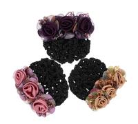 IWOWHERO 3pezzi Coperture Per Chignon Tessuto Design Per Per Donne Accessori Eleganti Per Infermiere e Speciali