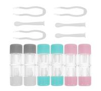 IWOWHERO 3sets Custodia Porta Lenti Contatto da Viaggio Scatole di Plastica per Lenti Contatto Kit di Conservazione con Strumenti Applicatori Colore Vivace Sicuro e Pratico