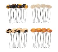 IWOWHERO 4 Pettini per Capelli Vintage, Fermagli per Capelli con Sette Denti Laterali - Fermaglio per Decorativo in Acetato da Donna per Lo Styling Delle Feste Natalizie