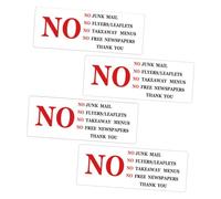 IWOWHERO 4 Pezzi Adesivi No Volantini Cassetta Posta Etichette No Junk Mail Resistenti per Uso Commerciale Facili da Applicare Segnalazione Corretta per Postini Adesivi Porte Pubblicità