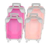 IWOWHERO 4 Pezzi Astuccio Porta Ciglia Rotelle in Plastica Resistente Organizer per Trucco Compatto da Viaggio Scatola Porta Ciglia Finte Ampio Spazio per Cosmetici e Extension