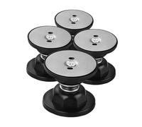IWOWHERO 4 Pezzi Fermaporta Magnetico Pavimento Fori Installazione Anticolisione Silenzioso Ammortizzatore in Silicone Nero per Porte Dingresso e Protezione