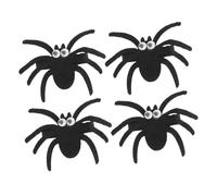 IWOWHERO 4 Pezzi forcina di ragni giganti halloween per ragnatela di halloween fermaglio per di mollette di plastica Nero