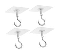 IWOWHERO 4 Pezzi Ganci Autoadesivi per Soffitto Ganci Resistenti per Piante Lanterna e Campane Vento Adesivo Forte per Superfici Lisce come Vetro e Piastrelle