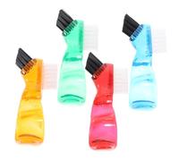 IWOWHERO 4 pezzi Spazzolini per Protesi Dentali Mini con Testine Doppia Faccia per Igiene Orale Casa Manico Ergonomico e Compatto per Pulizia Precisa di Dentiera Parziale e Totale