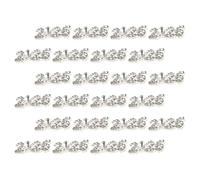 IWOWHERO 40 Pezzi Ciondoli Numeri per Nail Art 2026 in Lega Argento Strass Piatti 40 Pezzi Decorazioni Unghie per Feste Matrimoni e Eventi Speciali