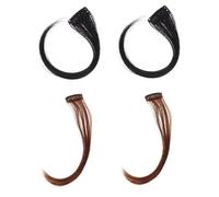 IWOWHERO 4pezzi Frangetta Finta Per Donne Estensioni Con Ciocche Laterali Pannelli Per Ricci Di Parrucche Con Frangia Facile Da Indossare e Rimuovere Ottimo Per Tutti Tipi Di Viso