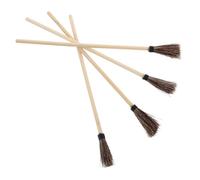 IWOWHERO 4pezzi Pennelli per Marmorizzazione ad Acqua Manici per Principianti e Artisti in Crine di Cavallo per Pittura su Tela e Tessuto Adatti Tecniche Floreali e Astratte