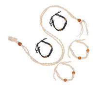 IWOWHERO 5 pezzi Macramé Lanyard Regolabile con Porta Cristallo Bracciali e Collane Intrecciate Vuote in Corda per Donna Accessorio Multifunzione Personalizzabile in Colori Misti