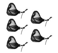 IWOWHERO 5 Pezzi Retina Capelli Elastica Nera per Parrucca e Raccolti Cuffia Mesh Riutilizzabile con Coulisse per Acconciature Professionali e Quotidiane Adatta Tutte le Forme del Viso