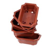 IWOWHERO 5 pezzi Vasi per Piante Piccoli Rettangolari in Plastica Resistente Fioriere Traspiranti e Drenanti per Balcone e Giardino Decorazione Casa e Orto Facili da Spostare per