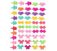 IWOWHERO 50 pezzi Mollette per Capelli Bambina in Plastica Colorata Fermagli Decorativi Forma di Cuore Fiore Nastro e Farfalla Accessori Pratici e Resistenti per Compleanni e Feste