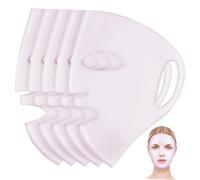IWOWHERO 5pezzi Maschera Silicone Viso Pz Riutilizzabile per Maschere Idratanti Anti-evaporazione Aperture per Occhiali Naso Bocca Facile da Usare e Pulire