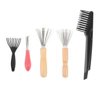IWOWHERO 5pezzi Pettine Pulitore per Spazzole da Viaggio Strumento per Rimuovere Capelli e Polvere Design Gancio per Pulizia Approfondita Pratico e Portatile per Uso Quotidiano