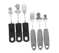 IWOWHERO 6 pezzi Posate Adattive Inox con Antiscivolo e Peso Utensili Pieghevoli per Anziani con Tremori e Disabilità Forchetta Multifunzionali Ergonomici per Uso e Mancino