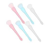 IWOWHERO 6 pezzi Pz Pennelli in Silicone per Maschera Viso con Spatola Doppia Punta Applicatori Precisi per Crema e Argilla Facili da Pulire e Usare per Zone Delicate come Occhi e Naso