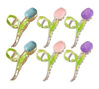 IWOWHERO 6pezzi Fermagli in Metallo Forma Di Fiore Di Tulipano Grandi Fermagli Per Capelli Adatti Per Fissare i Capelli Mentre Si Fa Bagno Si Fa Sport