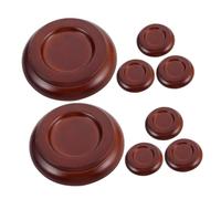 IWOWHERO 8 pezzi Coppe in Legno Massello per Piedi Pianoforte Verticale Tappi Antiscivolo e Antirumore Protezione Pavimenti con Finitura Marrone Elegante Adatte Pianoforti e Mobili