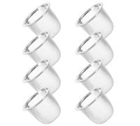 IWOWHERO 8 pezzi Filtri per Tè in Acciaio Inossidabile Infusori Maglia Fine Rimovibili per Foglie Sfuse Filtro Sostitutivo per Teiere Uso per Tisane Erbe e Spezie