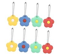 IWOWHERO 8 Pezzi Portachiavi a Forma Di Petalo Carino Identificatore Chiave Coperture Keycaps Carina Key Chain Etichetta Keychain Copritasti Per Chiavi Di Casa Accessori Gel Di Silice