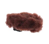 IWOWHERO Afro Riccia Marrone Corta Fluffy Sintetica Resistente Acconciatura Chignon Riccio per Halloween e Feste Adatta Tutte Forme della Testa