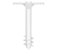 IWOWHERO Ancoraggio per Ombrellone da Spiaggia in Plastica Bianco Vite a Terra per Sabbia e Prato, per Stabilizzare Ombrelloni da Sole All'aperto