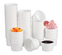 IWOWHERO Bicchieri Compostabili da 50ml in Carta Bianca Usa e Getta per Degustazione e Bevande, Confezione da 100 Pezzi per Snack e Tè