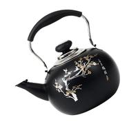IWOWHERO Bollitore Teiera Fiori Piccola Teiera Scaldabagno Bruciatore Bevande Caffettiera Tè Brewer Con Infusore Per Il Tè Vaso D'acqua Acciaio Inossidabile Nero