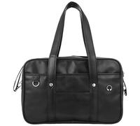 IWOWHERO Borsa a Tracolla Unisex in Pu Nera, Borsa Scolastica da Manuale