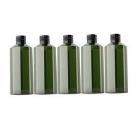 IWOWHERO Bottiglie Erogatrici Da Viaggio Per Lozione 5 Pezzi 200 Ml Verde Scuro Tappo in Alluminio Ossidato Nero, Contenitori Cosmetici Portatile Anti-perdita Per Siero e Balsamo