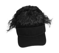 IWOWHERO Cappellino da Baseball con Parrucca Coda Alta Riccia Donna Capelli Sintetici Ondulati per Uso Quotidiano Feste e Halloween Design Traspirante e Riutilizzabile Nero