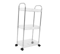 IWOWHERO Carrello Multiuso per Salone Professionale Ruote, Struttura Multi-strato in Pet, Mobile Salvaspazio e Facile da Spostare per Ambienti Piccoli