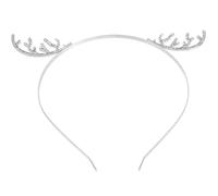 IWOWHERO Cerchietto Corna di Renna Natalizia Grazioso Copricapo Corna di Cervo Fiocco Strass Luccicanti Adatto per Feste di Natale e Celebrazioni Festive